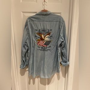 Polo Ralph Lauren jean shirt -eagle embroidery on back
